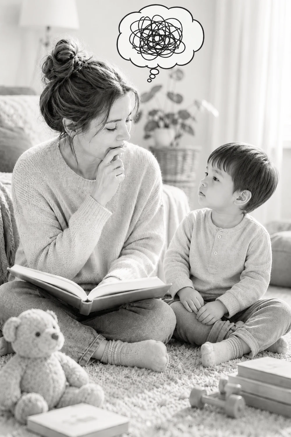 Parent wondering what to say while reading with her child